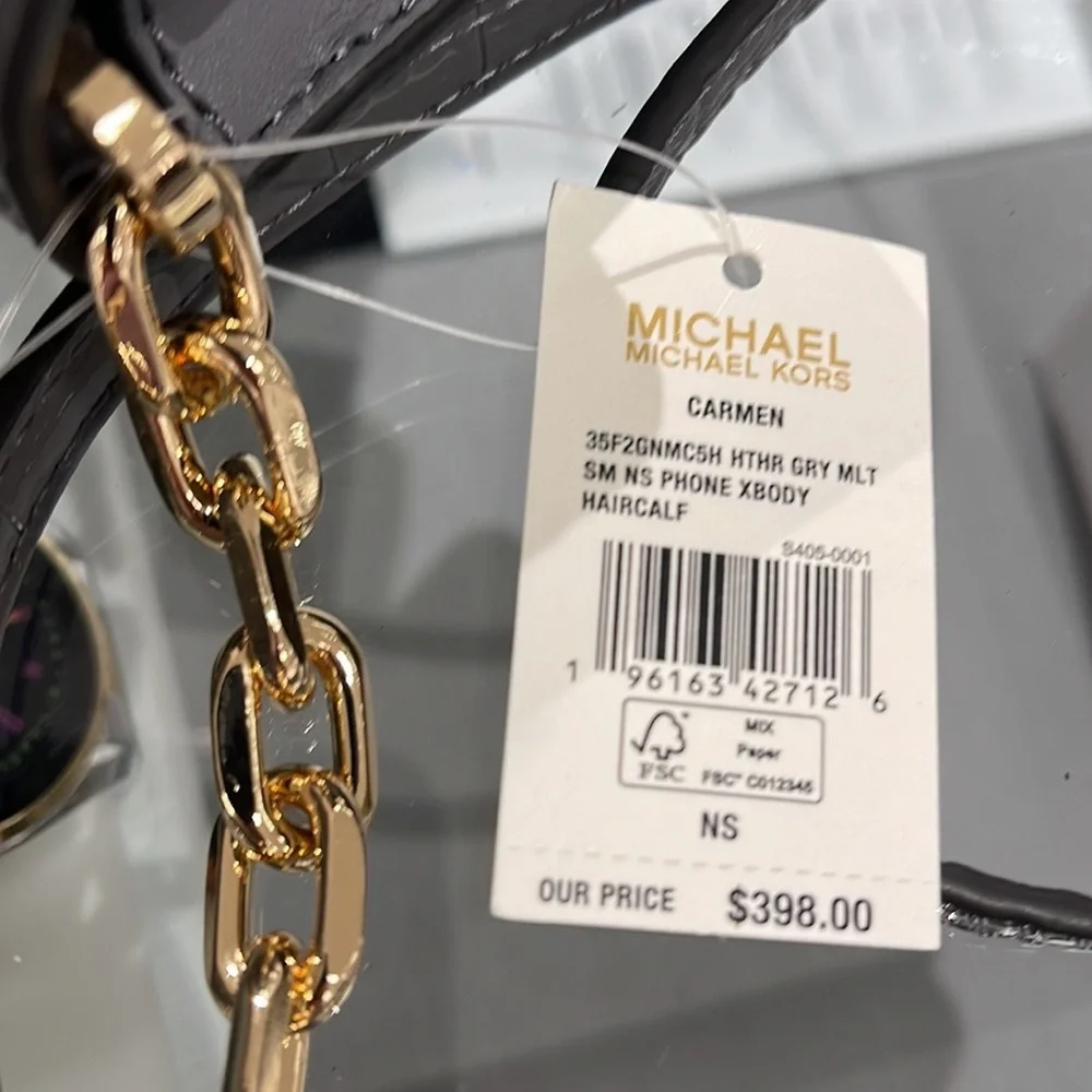 Michael Kors Carmen Small NS Phone XBODY HairCalf 
HTHR Gray Multi - Picture 9 of 16
